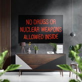 No Drugs Brushed Aluminium Dibond Wall Art.
